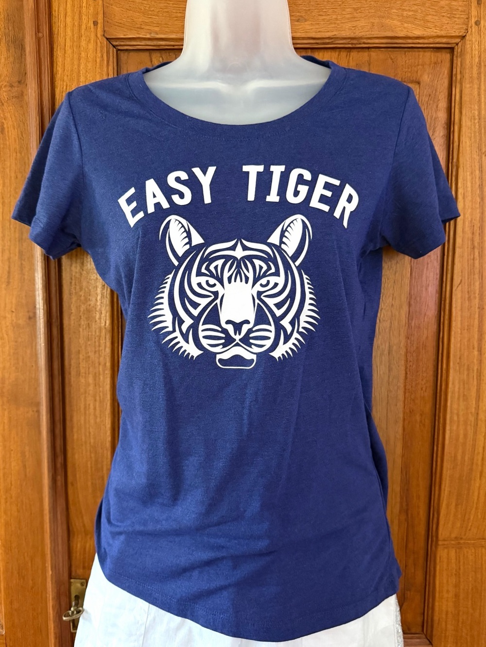 Easy Tiger blue Short Sleeve Graphic yoga tee